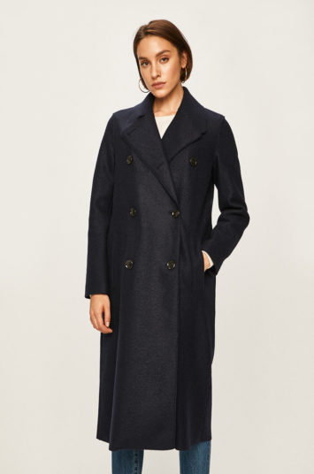 Palton de lana Marc O’Polo bleumarin elegant cu doua randuri de nasturi