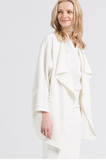 Palton alb Silvian Heach dama elegant din tricot neted pentru primavara