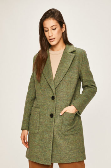 Palton dama elegant office verde pentru ocazie cu nasturi Answear